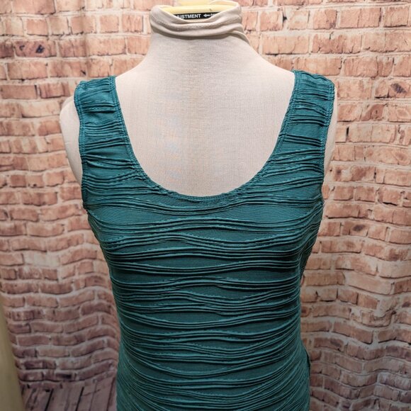 Hot Gal Teal Textured Sleeveless Dress Size Large - Picture 2 of 5